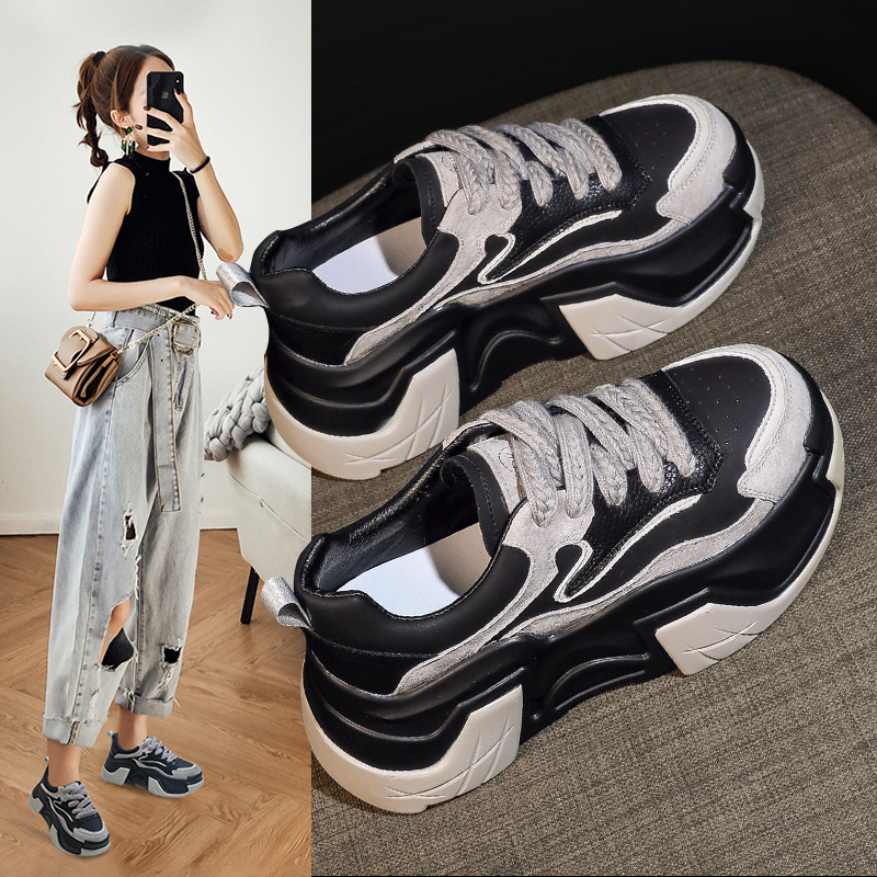 回力瑞老爹鞋女2023年新款秋季松糕厚底百搭显脚小软底休闲运动鞋