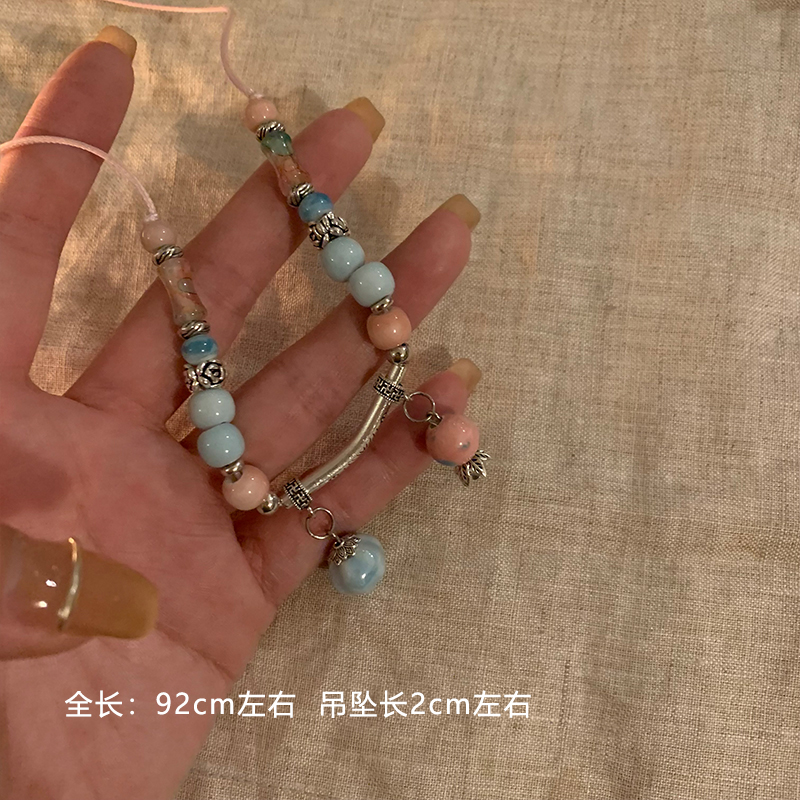 陶瓷项链 开播福利小众设计陶瓷毛衣链长款百搭陶瓷手工陶瓷项链