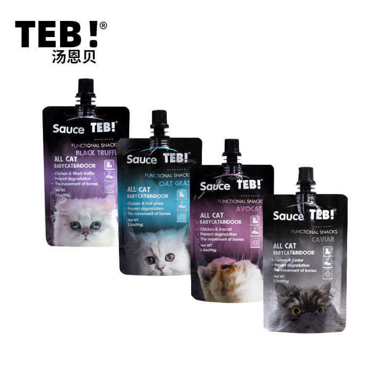 【6件包邮】TEB!汤恩贝猫酱发腮功能猫咪咕噜酱营养增肥90g湿粮包