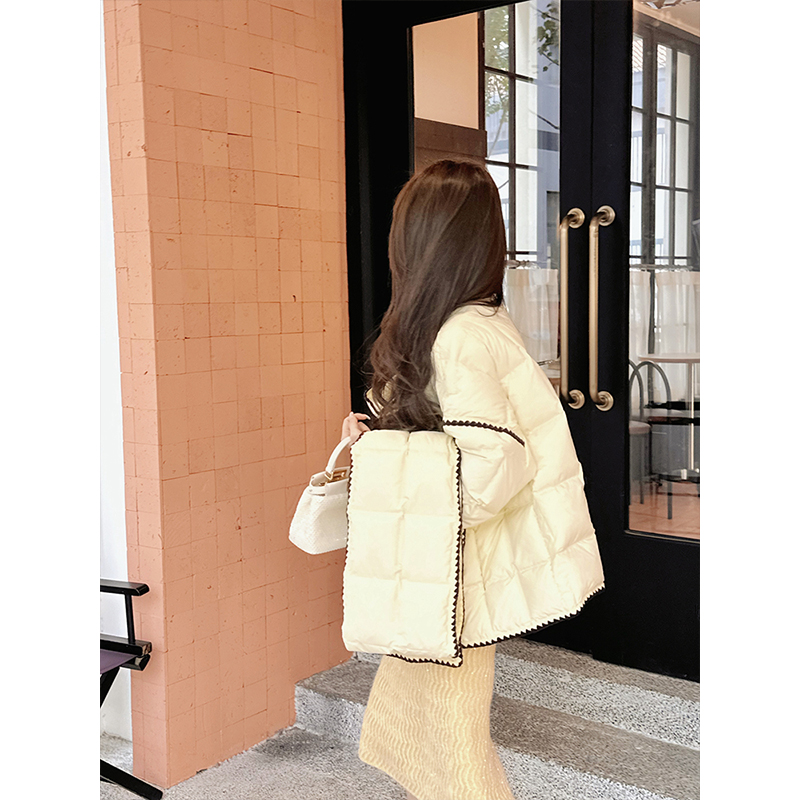 你的呵呵【月下白茶】90白鸭绒围巾款羽绒服