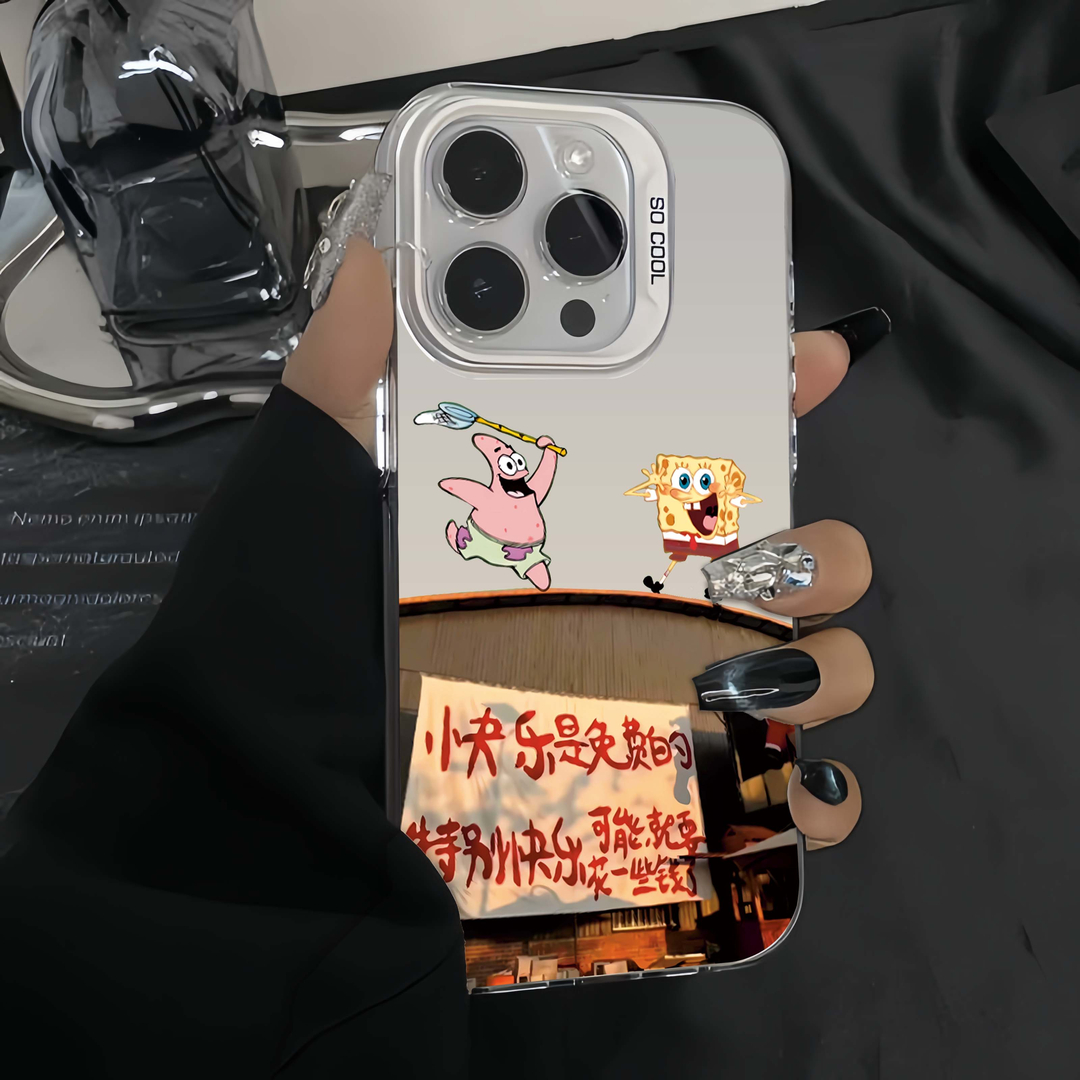 快乐海绵苹果iPhone15promax手机壳14/13/12元气壳11大孔xs/xr软