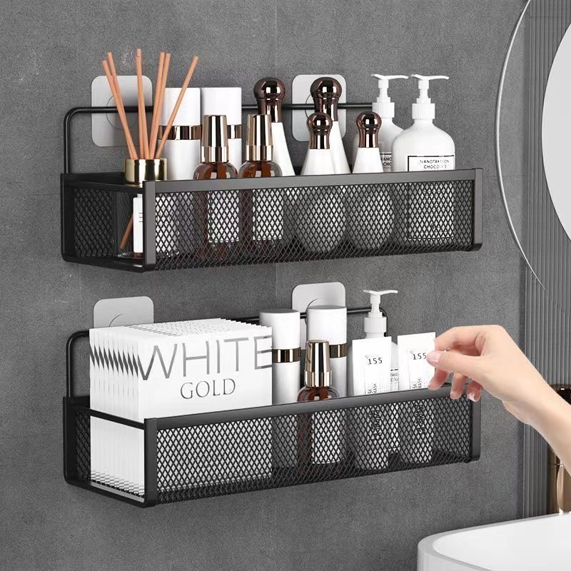 浴室卫生间置物架洗浴间壁挂免打孔洗漱台墙上洗手间收纳架子AA17