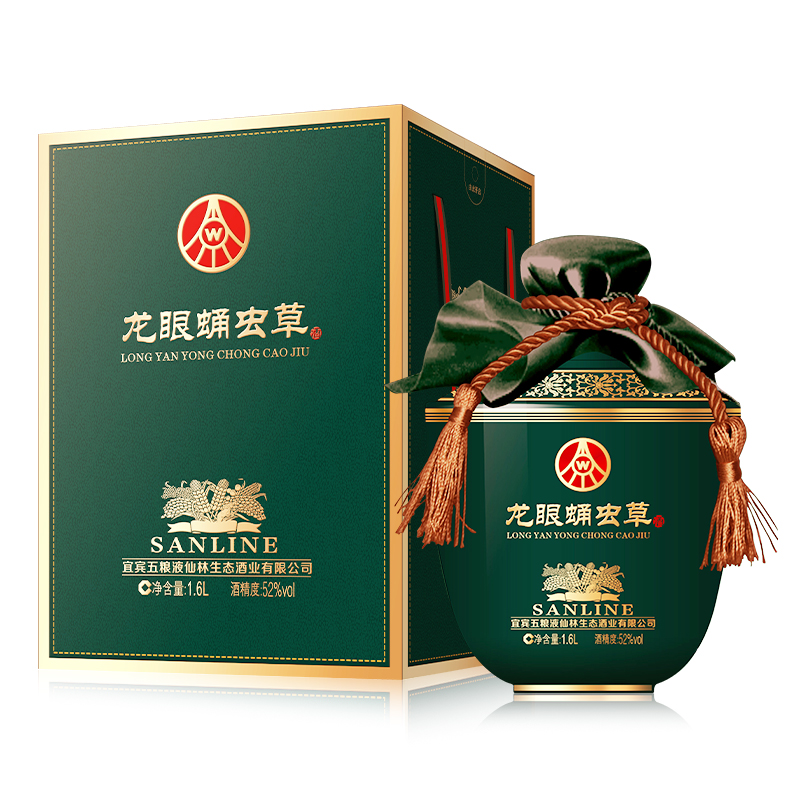 五粮液仙林生态 龙眼蛹虫草 52度1.6L*1瓶 植物类露酒52度1.6L