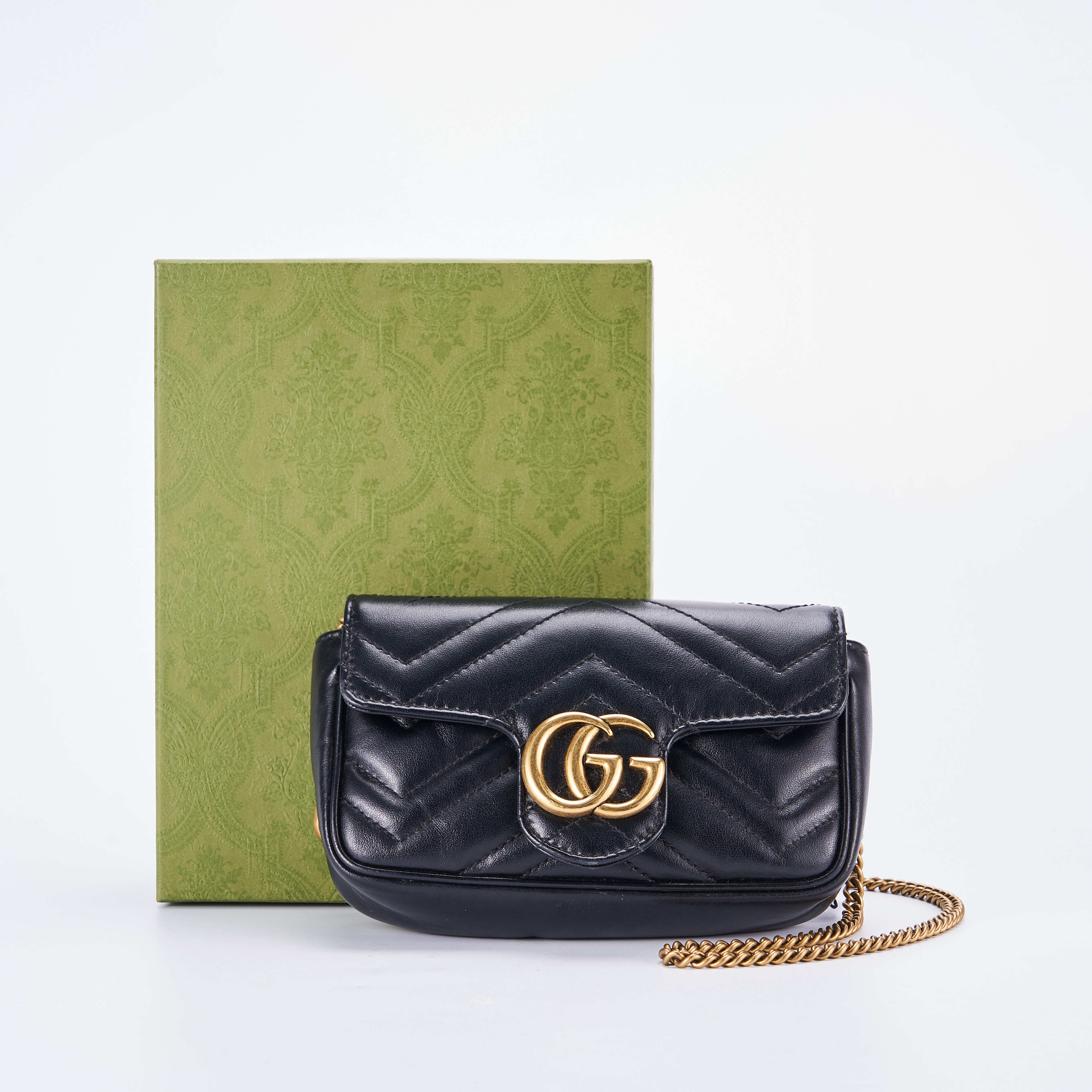 99新 GUCCI/古驰 黑金马蒙 mini/第一个拍下为准/无工价