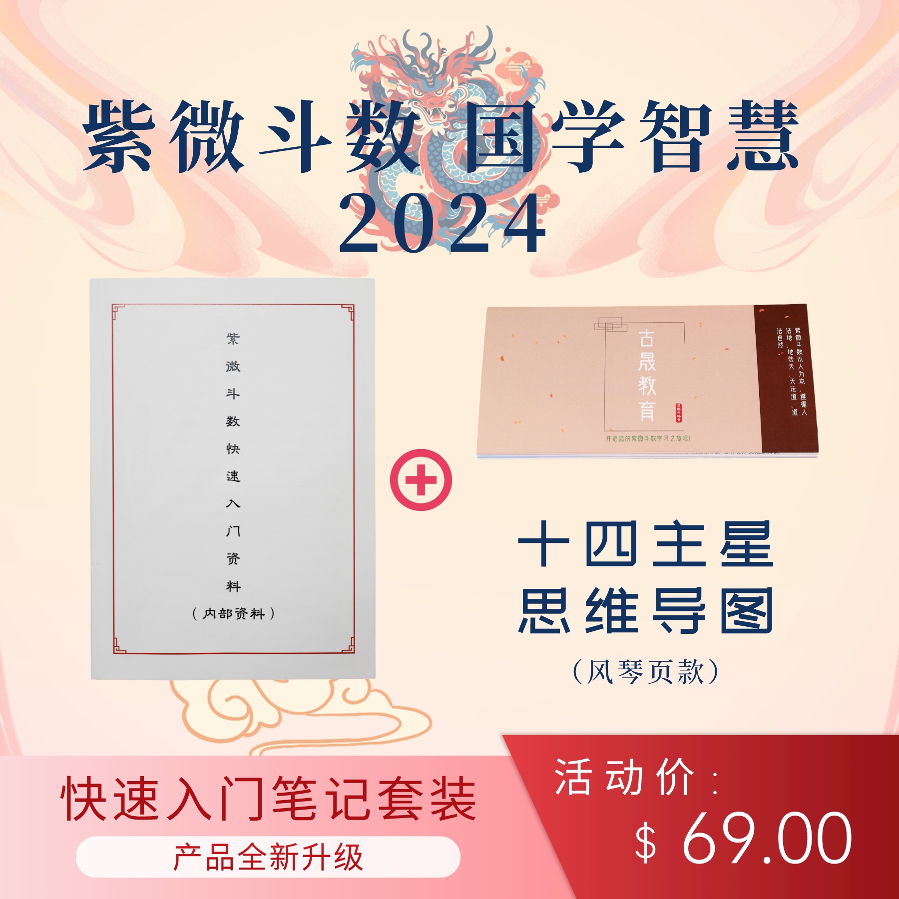 【紫微斗数】2024版快速入门笔记+十四主星导图（风琴页版）