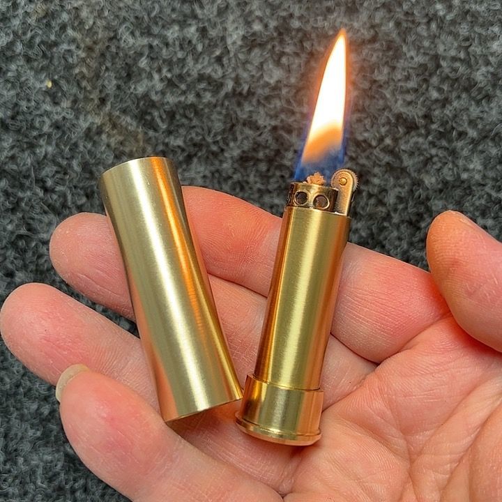 纯铜磁吸式煤油打火机复古砂轮老式怀旧迷你创意个性经典便携超长