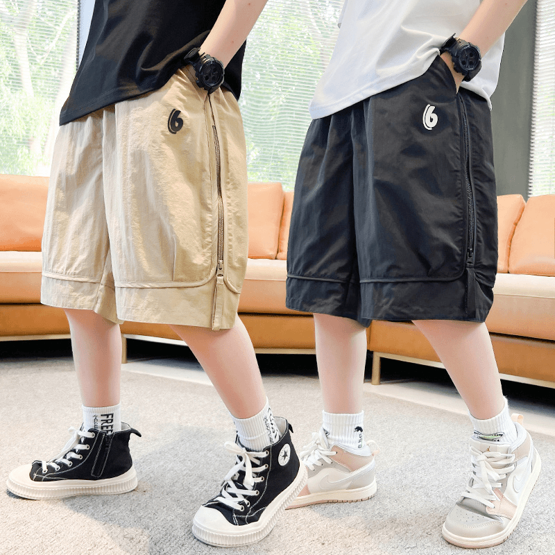 男童夏装短裤2024新款中大童夏季男孩痞帅薄款儿童运动五分裤中裤