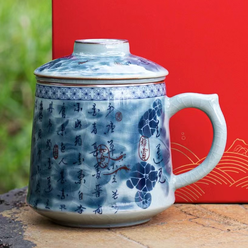 【达观说器】联谊104爱莲说老陶泥办公杯开片可养主人杯茶杯茶具