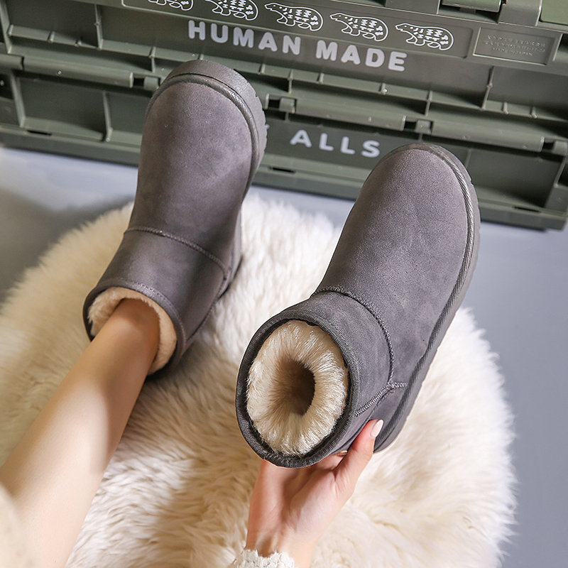 红蜻蜓牌2023加绒加厚冬季平底雪地棉保暖耐穿雪地靴女新款时尚百