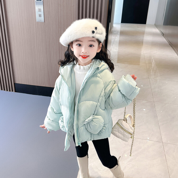 女童白鸭绒羽绒服2023新款秋冬季女孩韩版洋气时髦加厚连帽外套潮