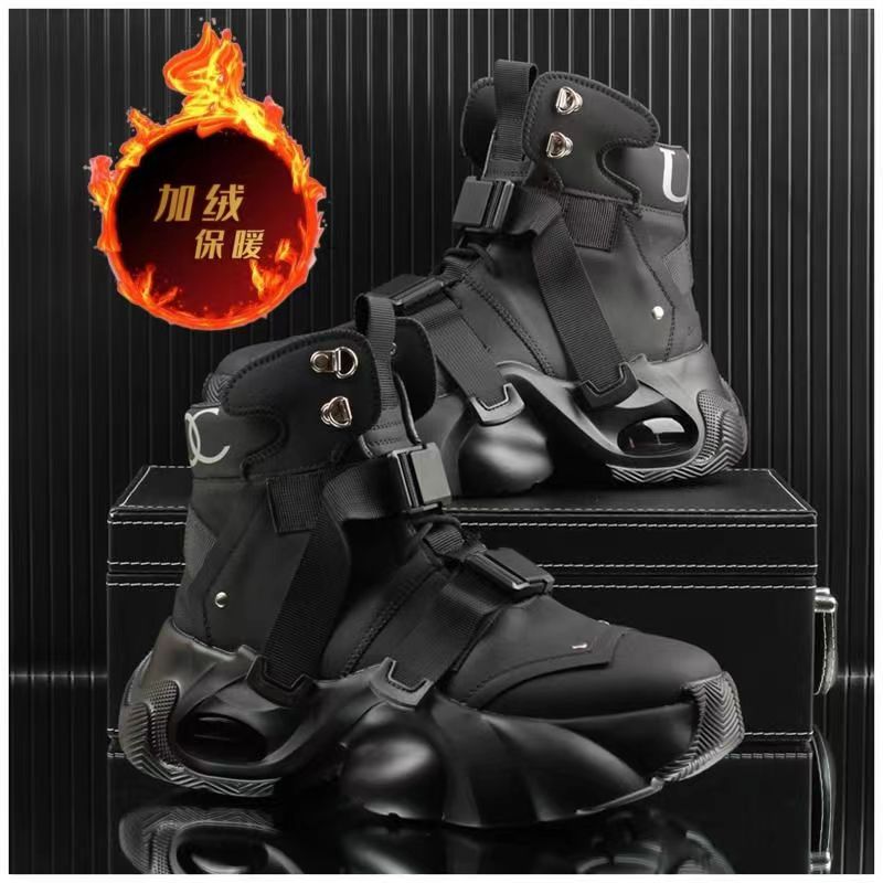 运动休闲男鞋高帮秋冬季新款爆款超火高颜值户外潮流加绒加厚登山