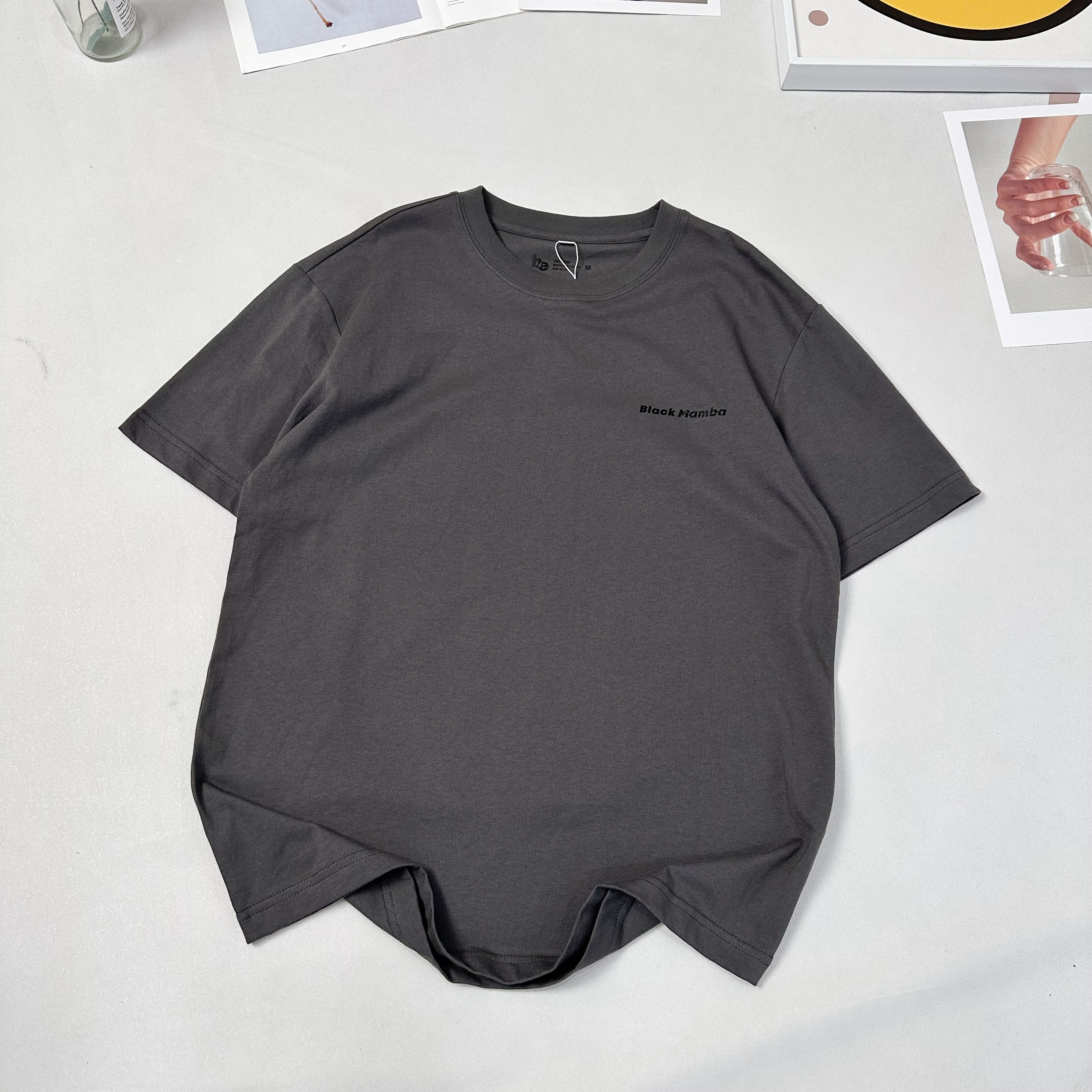 BE388男士纯棉灰色短袖T