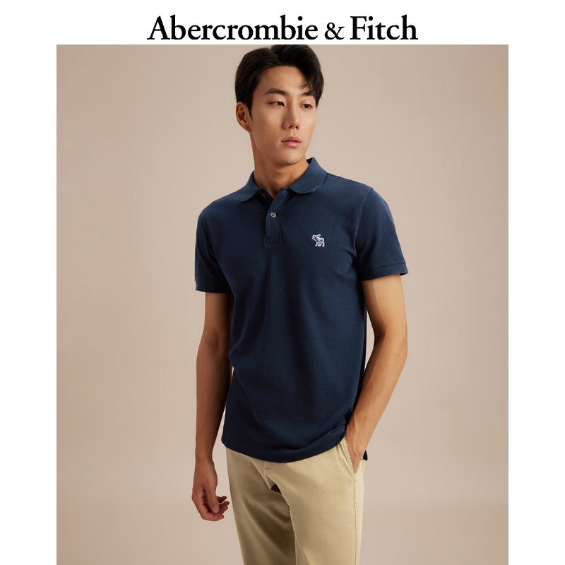 AF男装美式复古商务休闲通勤百搭夏季小麋鹿翻领Polo衫325429-1