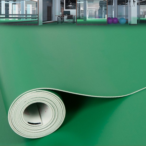 绿色PVC塑胶地板革防水泥地直接铺防滑工厂车间加厚耐磨地胶地垫