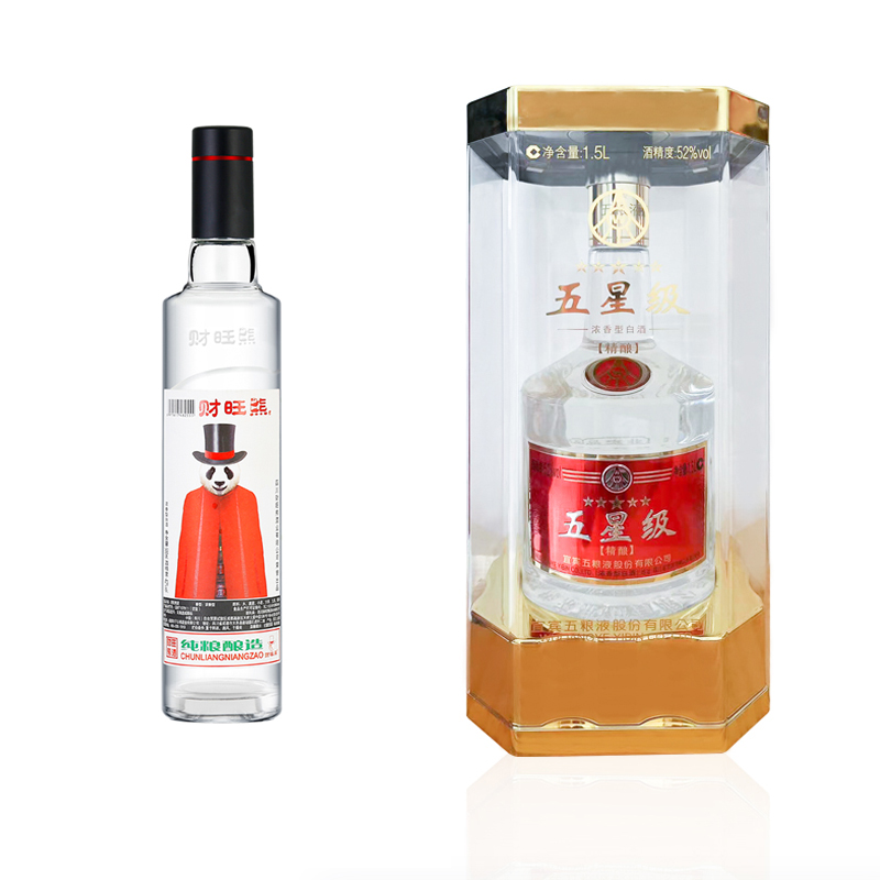 财旺熊财旺熊瓶装42度浓香型醇厚发酵纯粮酿造酒42度500ml+1.5L