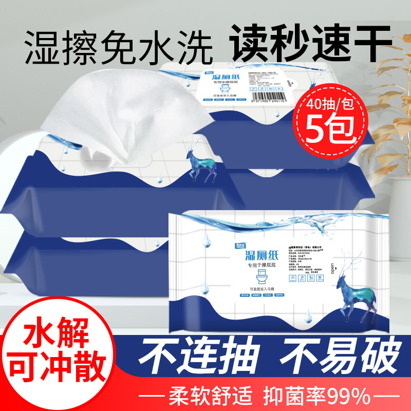 【爱肤佳】抑菌柔软湿厕纸家庭实惠装 清洁卫生湿纸巾可冲马桶速干
