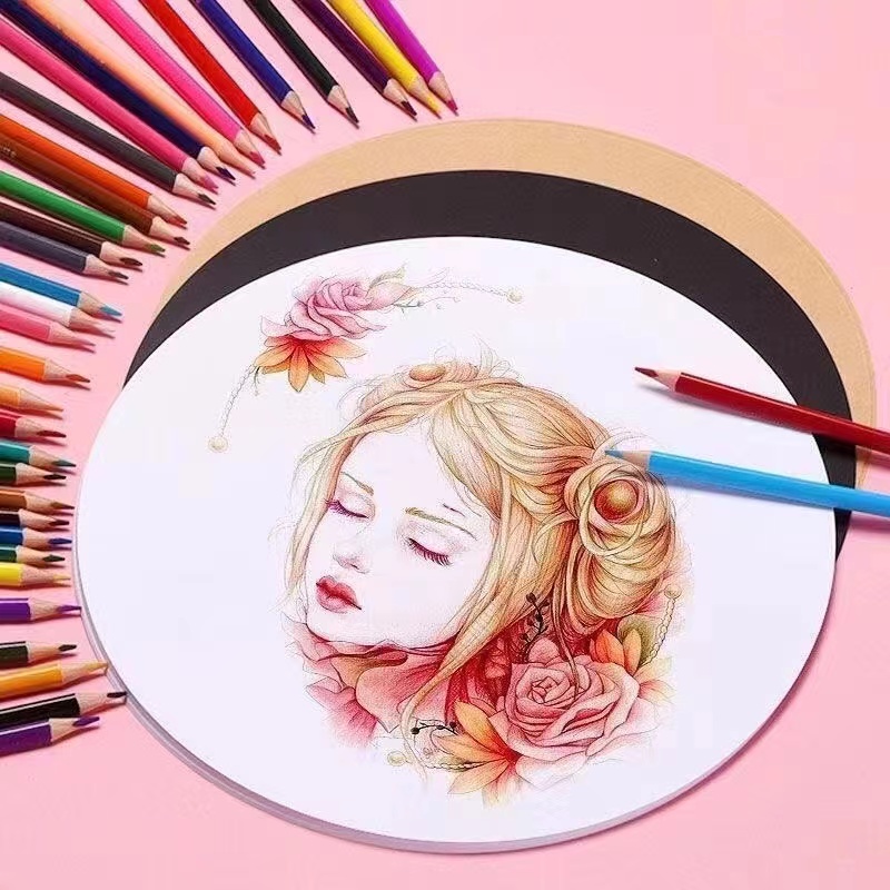 圆形卡纸白卡纸黑色卡纸圆形纸儿童手工硬卡纸画画纸圆形牛皮纸