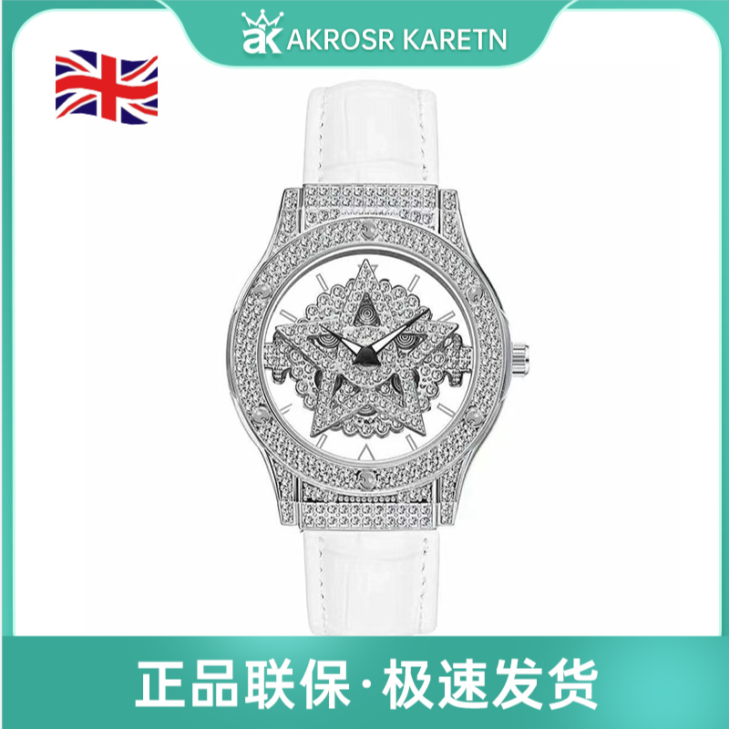 【菲菲撤柜】英国AK品牌时尚镶钻时来运转旋转女士手表