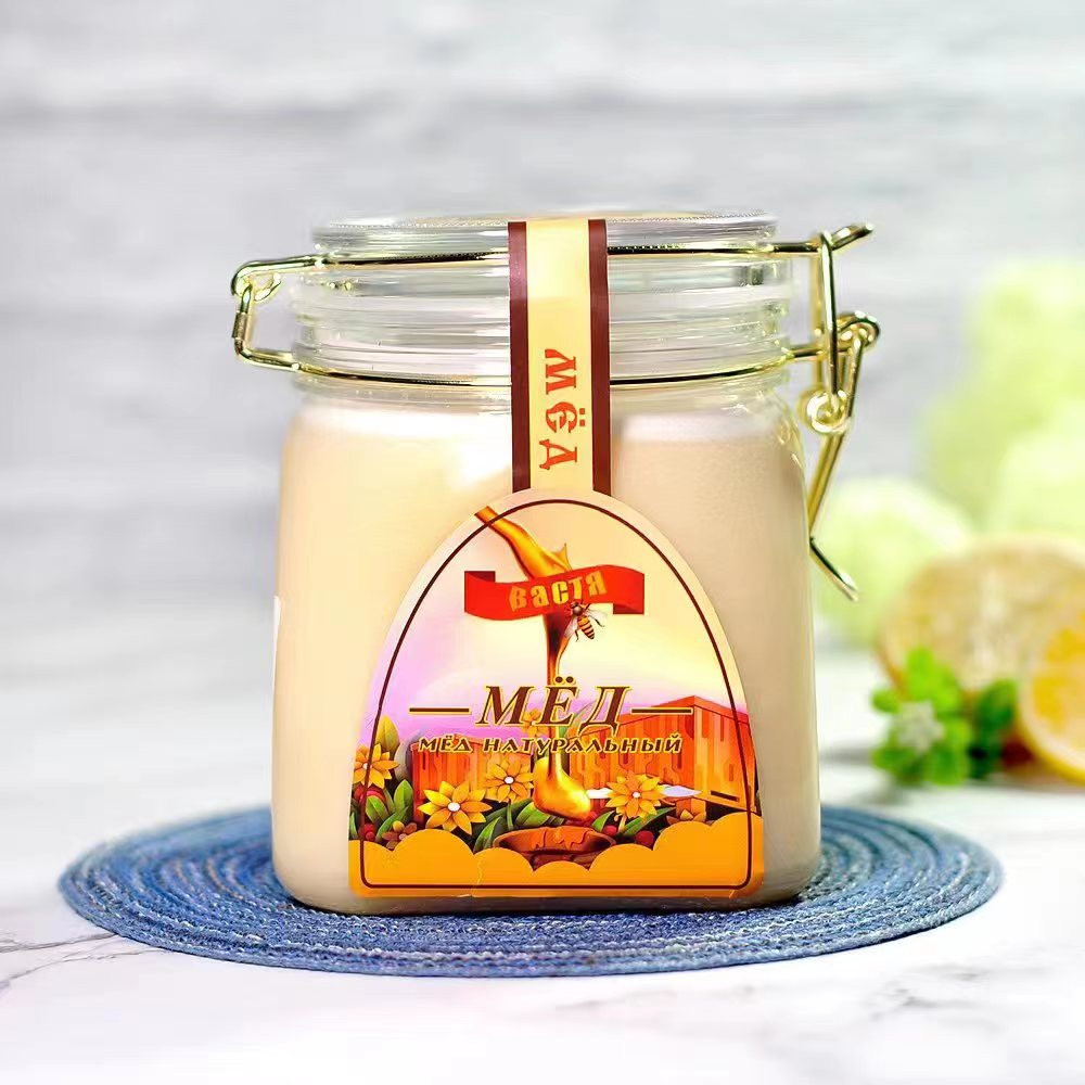 俄罗斯原装进口瓦思佳牌高品质椴树结晶蜂蜜清香甘甜卡扣装1000g