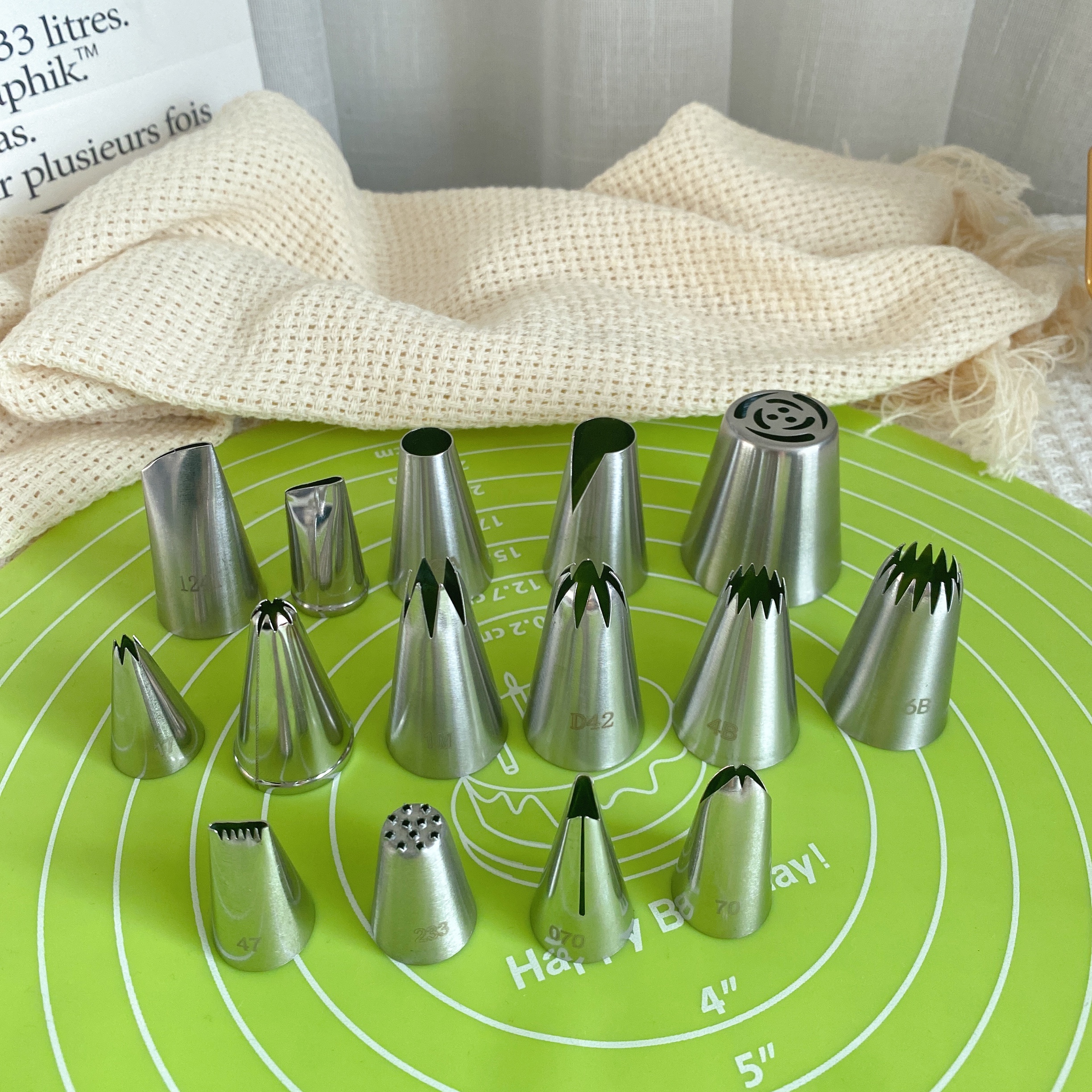 复古蛋糕裱花嘴 定制款15个装 玫瑰圆孔贝壳小草圣安娜郁金香花嘴