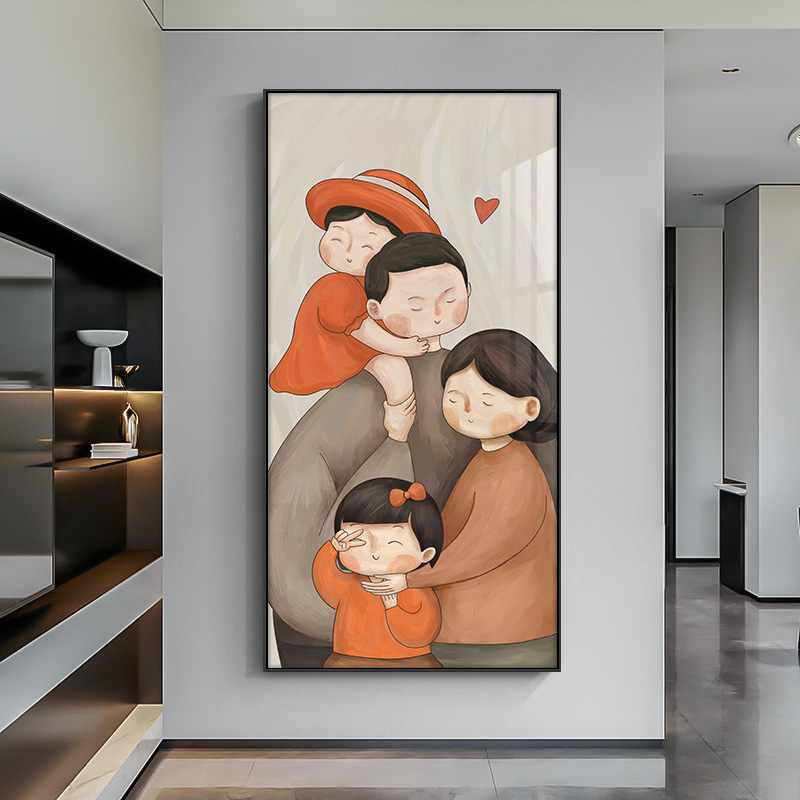 木子喜屋一家四口客厅装饰画走廊过道壁画卧室挂画简约现代玄关画