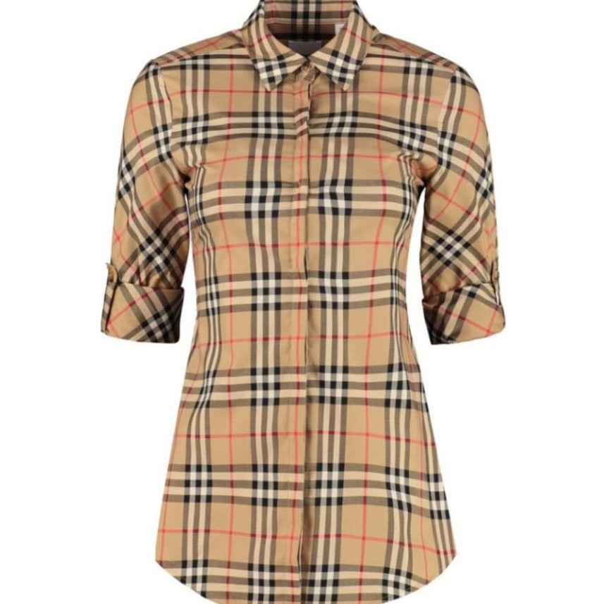 全新未使用 BURBERRY/博柏利 【宫先生奢品】半袖格纹衬衫女8018475