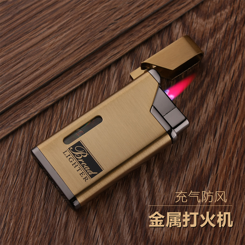 创意高温红焰防风充气打火机金属机身超薄个性气体火机
