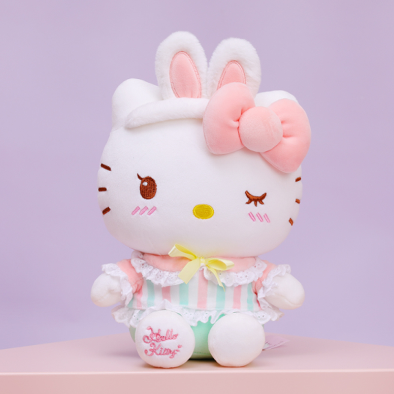 正版新款可爱凯蒂猫公仔娃娃马卡龙超萌减压治愈抚触超柔玩偶摆件