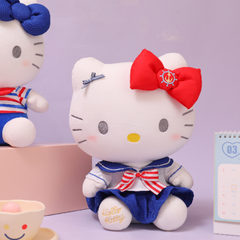 Feeling可爱凯蒂猫公仔娃娃海军超萌减压治愈抚触超柔玩偶摆件