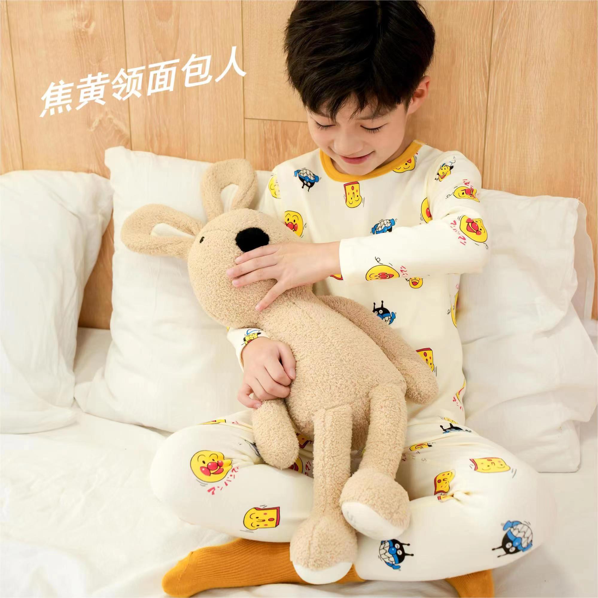 2023新款纯棉羊毛拉架男宝居家服儿童款睡衣宝宝中大童小童卡通。