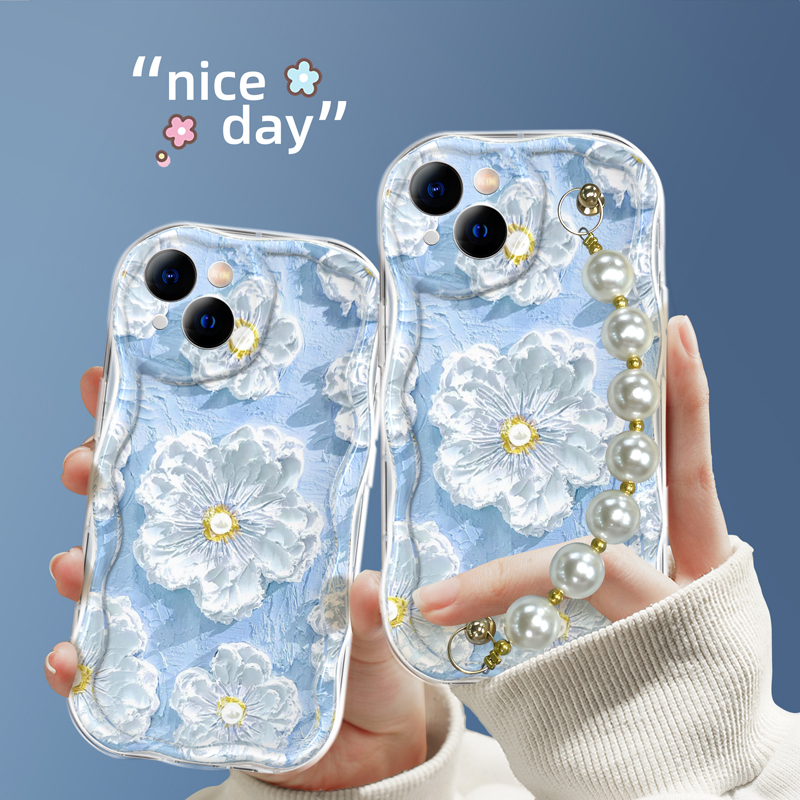 冰凉白花透明款少女防摔奶油壳【苹果/华为/VIVO/荣耀/OPPO/小米】