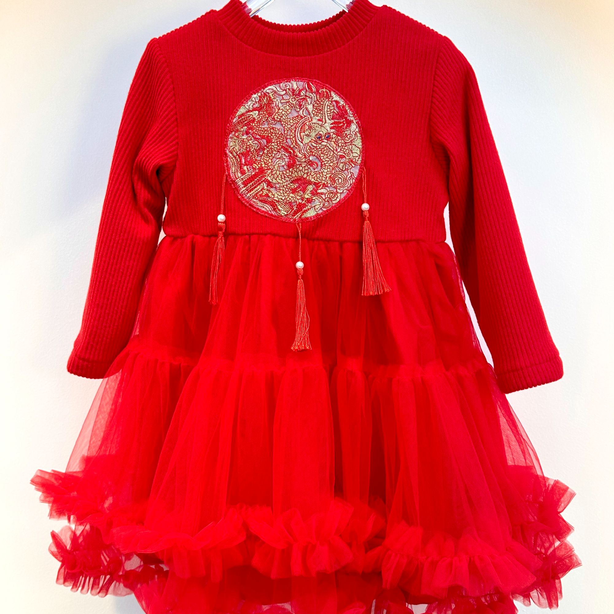 新款拜年服连衣裙儿童裙子女童洋气公主裙秋冬童装