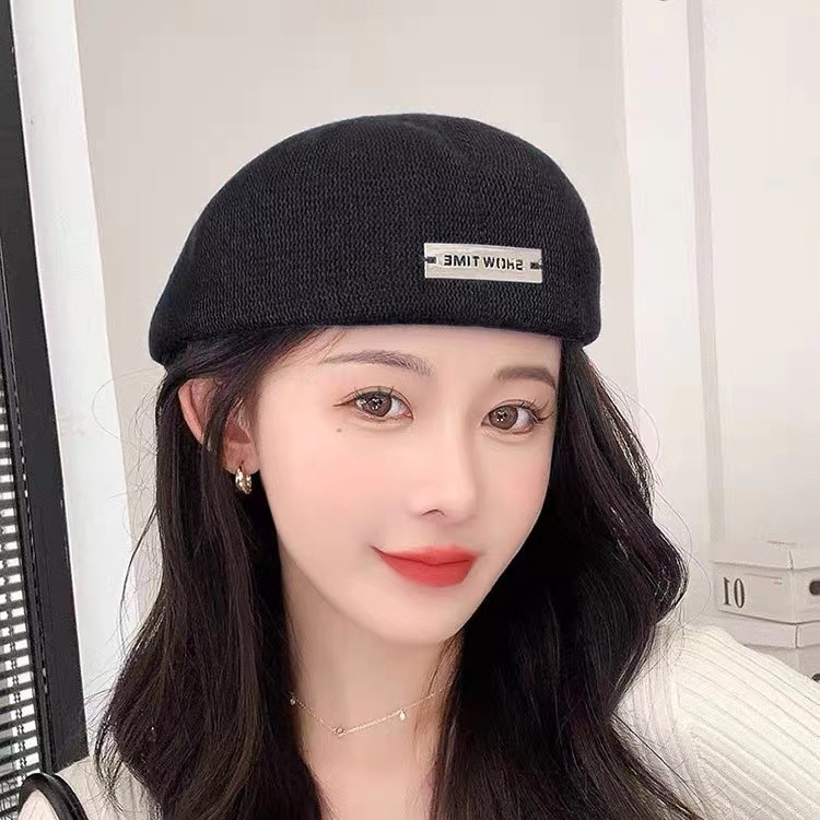 反戴前进帽韩版时尚春夏透气款贝雷帽女大头围日系画家帽显脸小潮