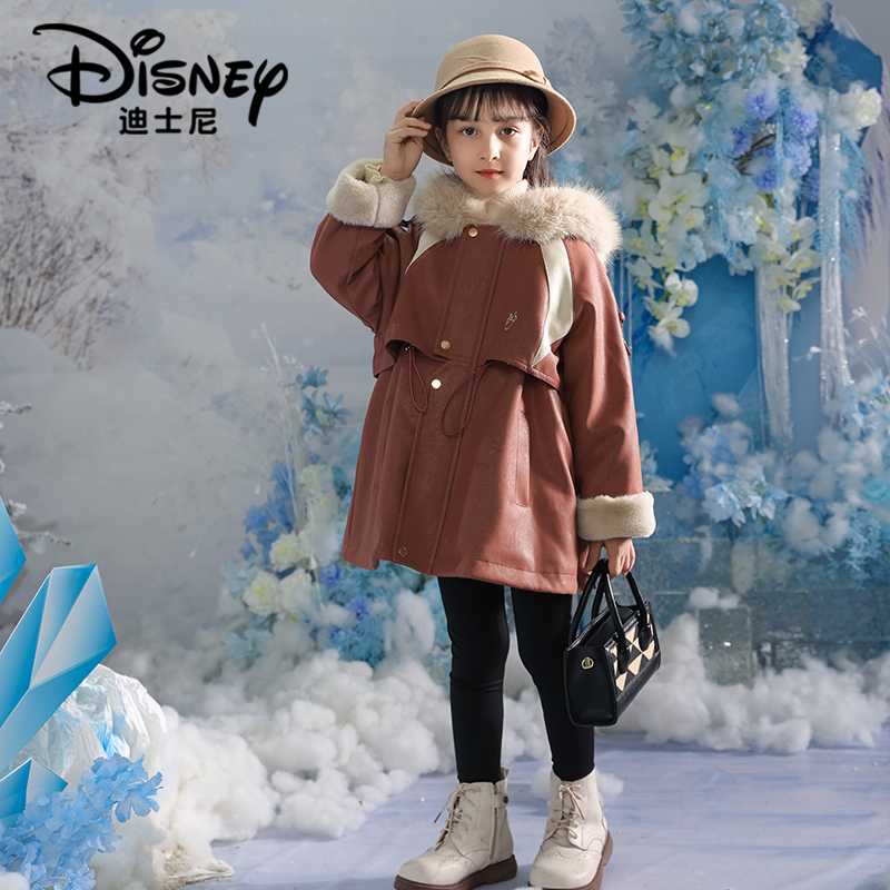 【YKT】Disney/迪士尼冬季新款休闲简约加厚中长款派克服XCE4PJ112