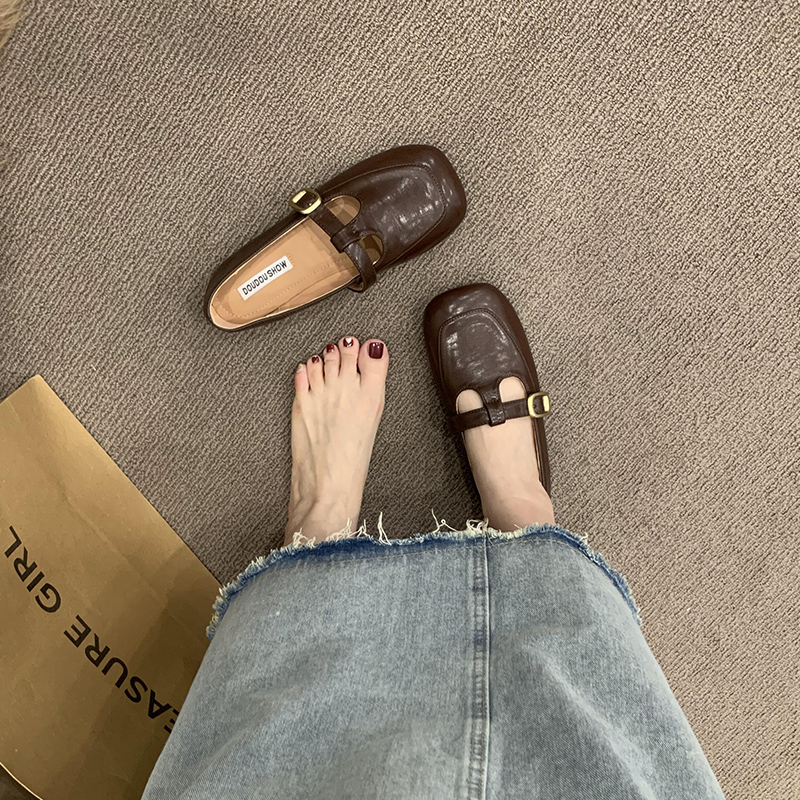 玛丽珍鞋英伦风小皮鞋2024春季新款平底单鞋不累脚软底乐福鞋女鞋