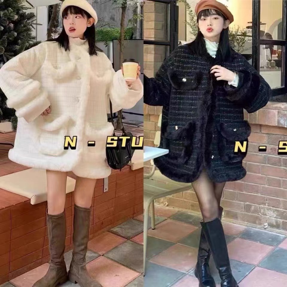 雯雯推荐大码女装小香风外套女2023秋冬百搭韩版单排扣开衫上衣女