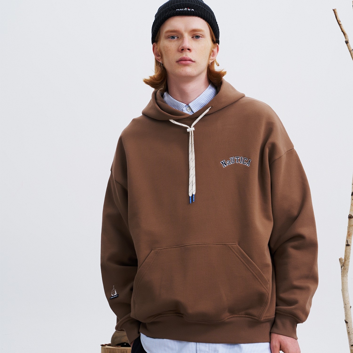 nautica 日系cityboy大口袋重磅户外百搭连帽休闲宽松卫衣 KW3320
