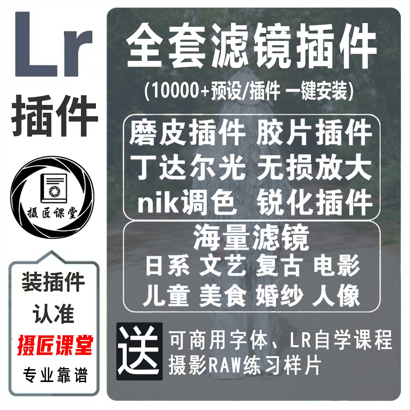 Lr预设插件全套lightroom滤镜瘦脸日系胶片美白调色中文win/mac