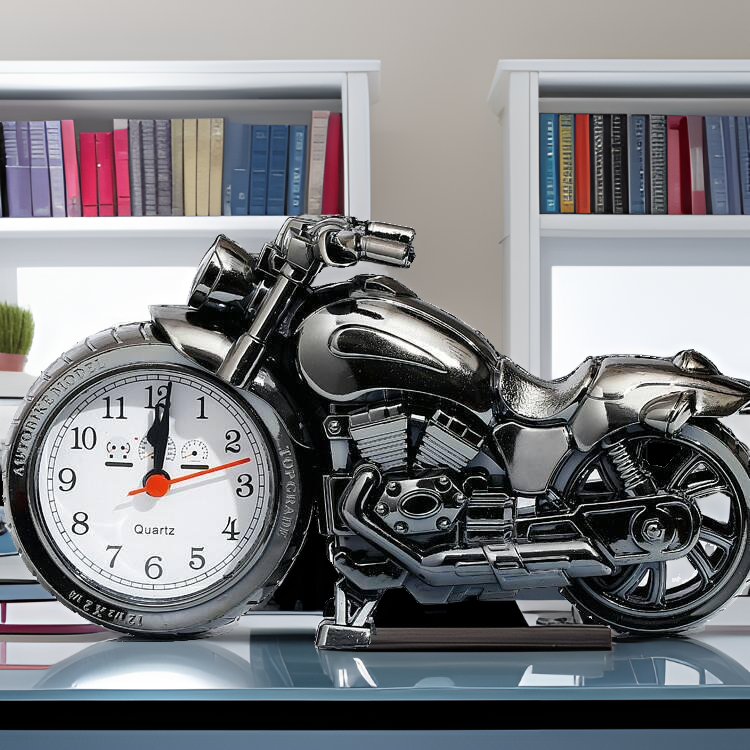 创意摩托车闹钟个性时尚家居摆件装饰电子闹钟表工艺学生时钟礼品