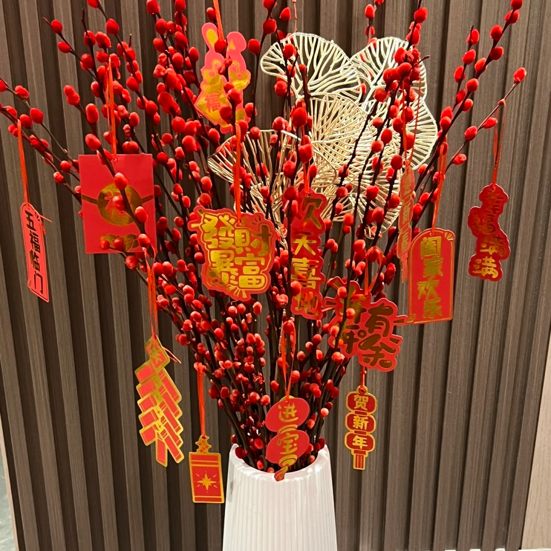 【银柳年宵花】真花 迎新年 喜庆 红色 年宵花卉