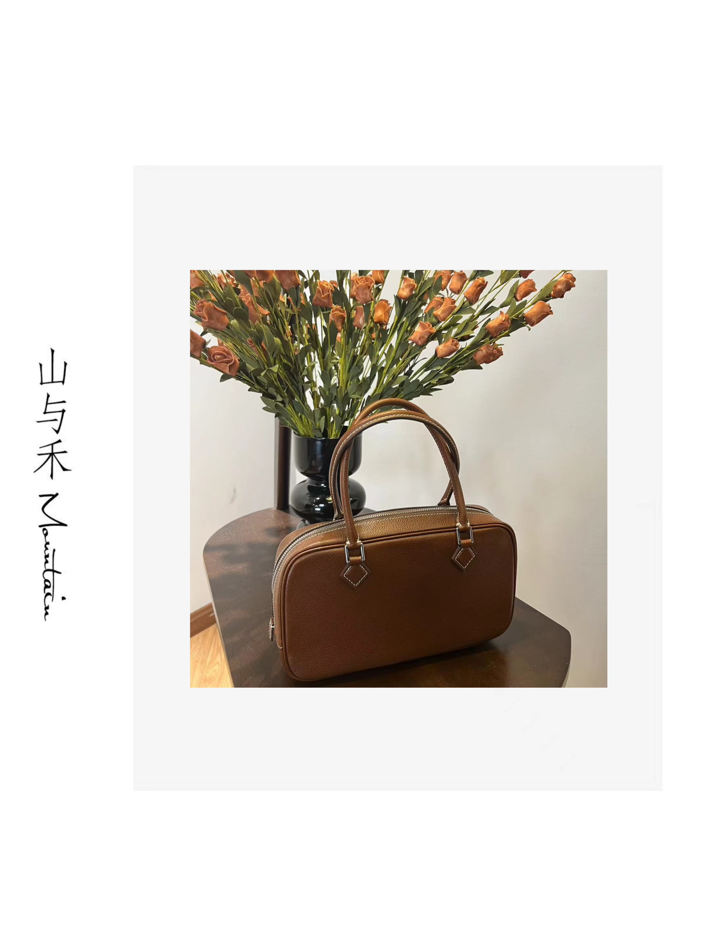 福宝马鞍皮22小方包手提斜挎包SHpiume22-福宝皮-金棕色