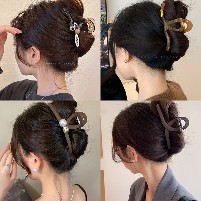 水心汪~网红抓夹夏季高级感发夹女后脑勺简约鲨鱼夹头饰发饰发卡