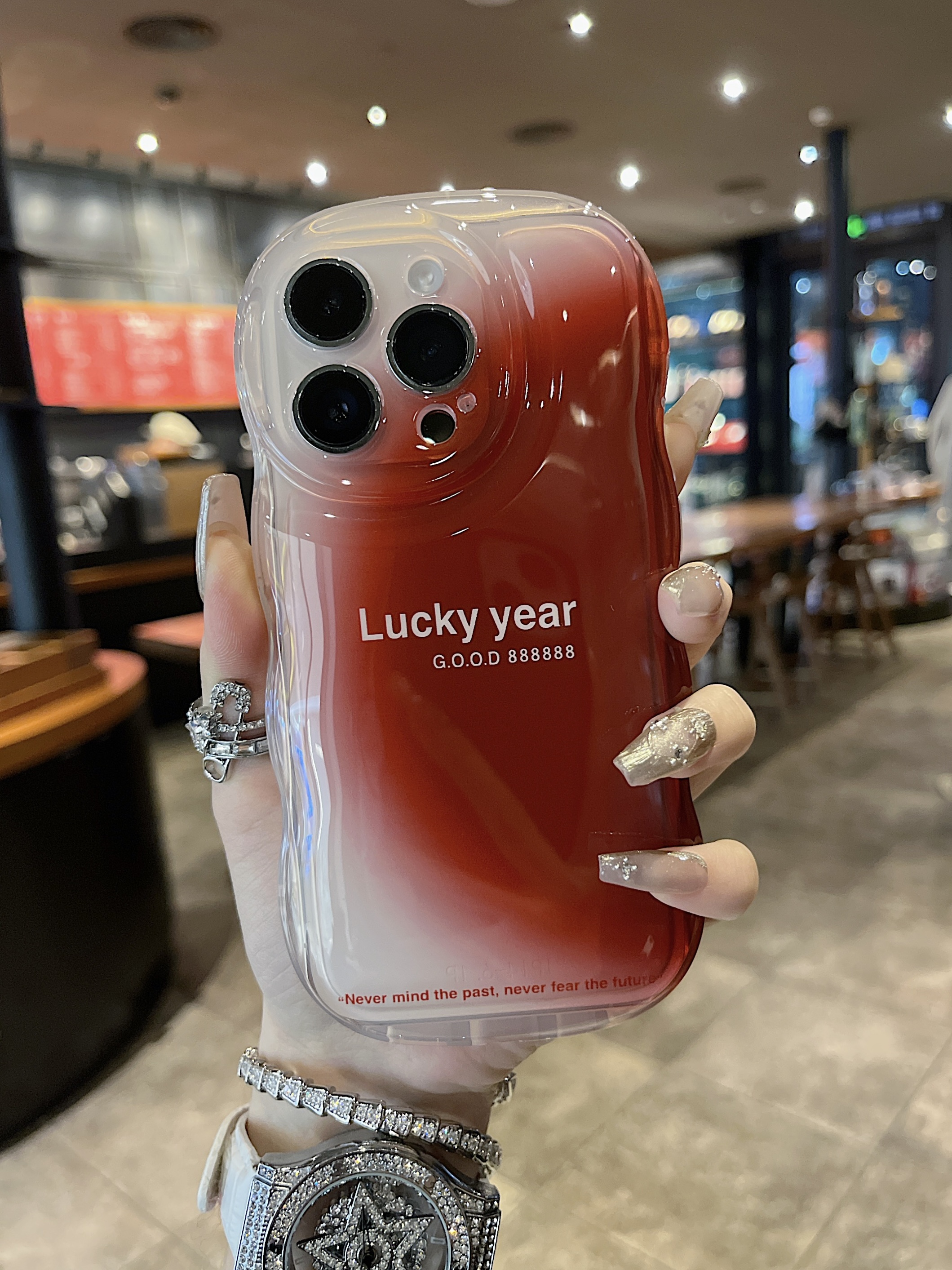 适用苹果系列iPhone15新款手机壳ins小众气垫晕染红14/13/12网红