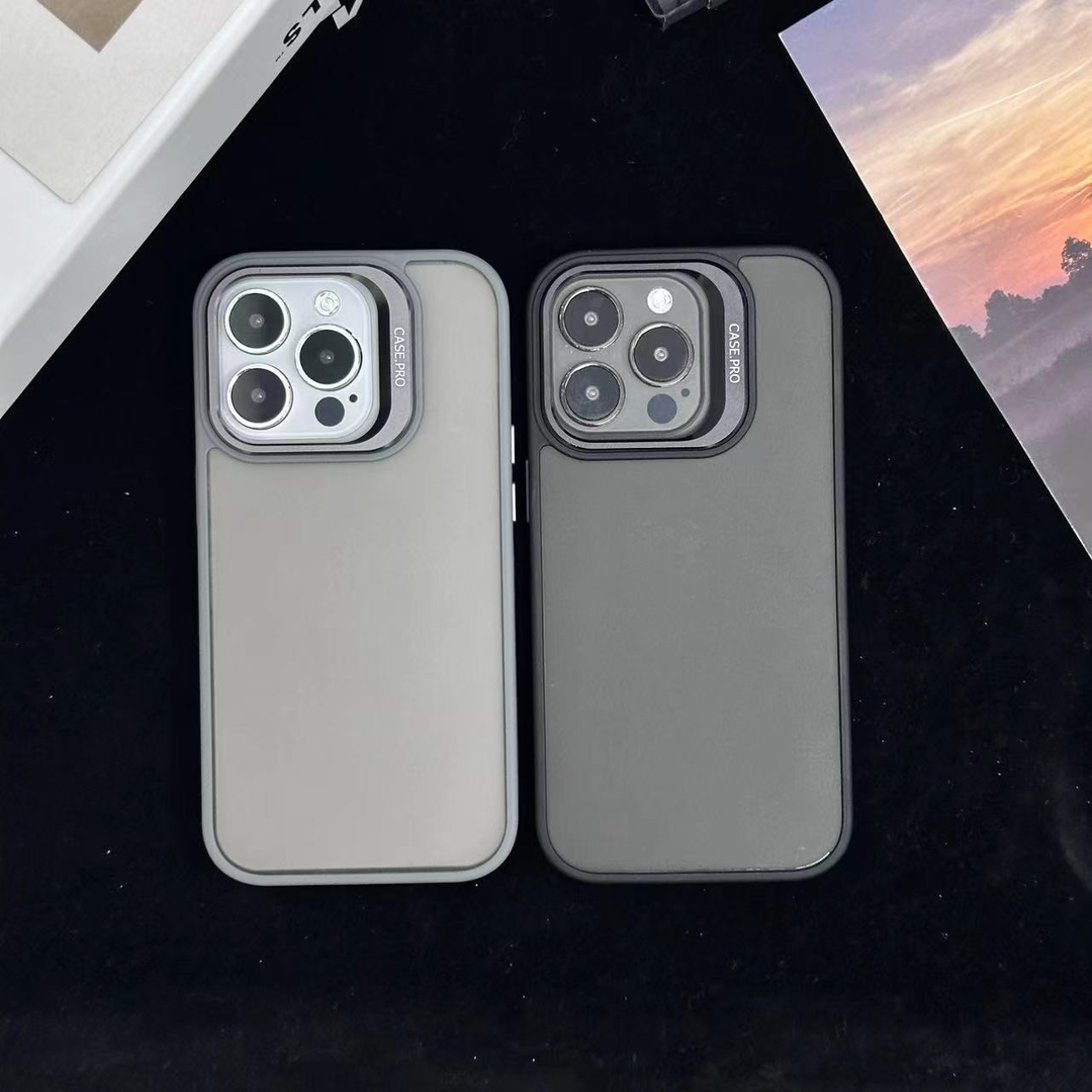 新款磨砂原色支架壳+镜头膜适用iPhone15promax散热苹果12/13/14