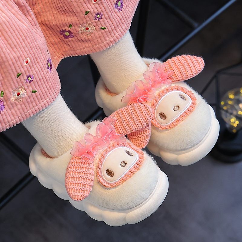 【宠粉】儿童棉拖鞋女童卡通居家儿童棉鞋软底小孩保暖加绒毛拖鞋