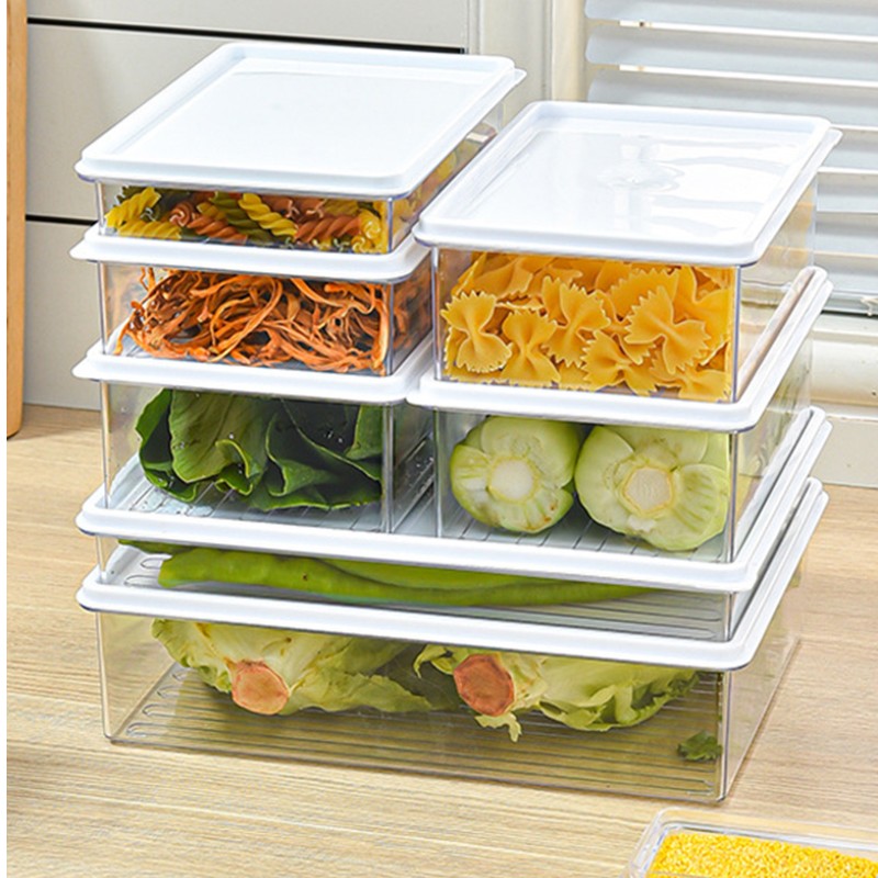 冰箱保鲜盒透明生鲜水果冷冻保鲜收纳盒带盖防尘家用储物盒
