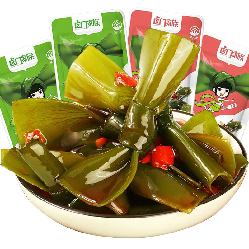 门家族风吃海带结零食小吃休闲食品下饭菜香麻辣开即食海带片笋0g