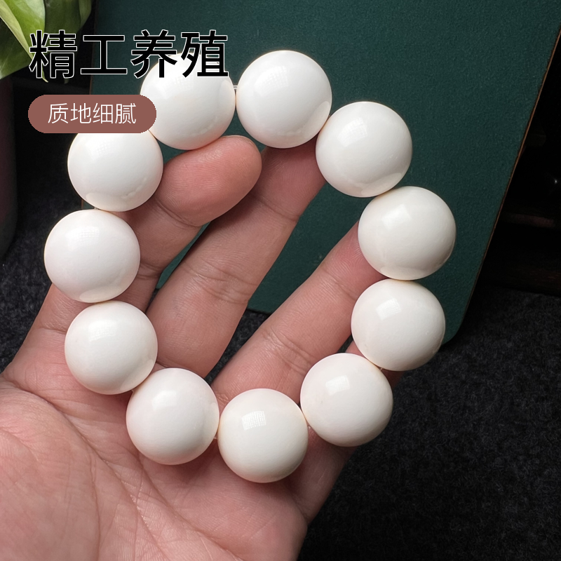 非金属手链 规格22   毕业级别精工养殖鹿角圆珠 质地细腻