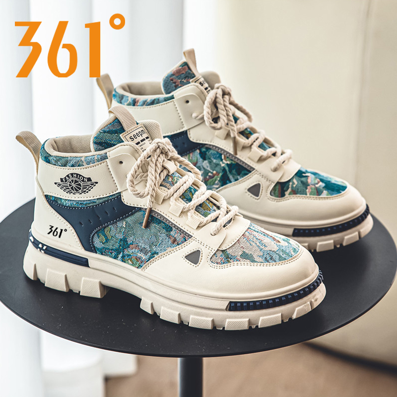 361°度高帮男鞋2023秋季百搭休闲复古板鞋运动防滑增高老爹潮鞋