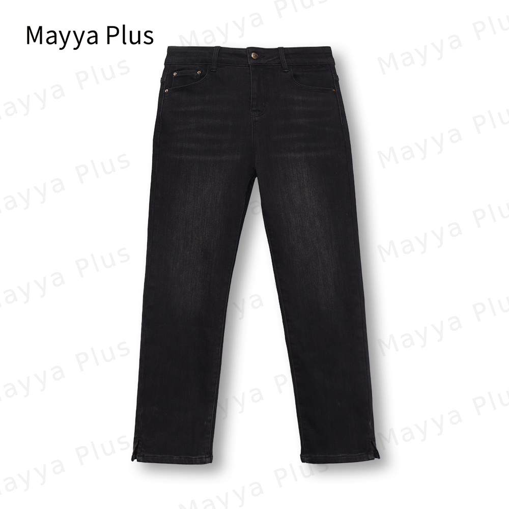 【加绒牛仔】Mayya Plus原创时尚新品气质显瘦百搭牛仔裤32346355
